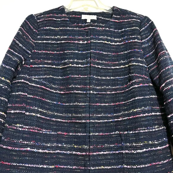 Talbots Navy Multi-Color Rainbow Confetti Tweed Blazer - Picture 6 of 14